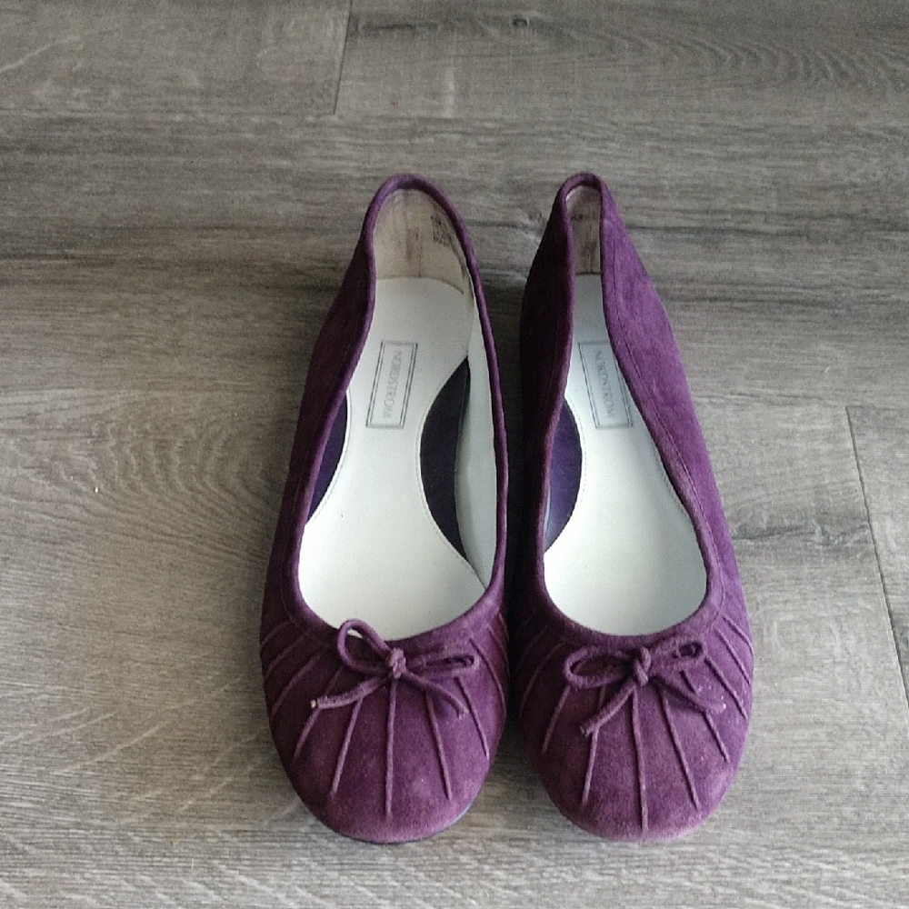 Purple Suede Ballet Flats